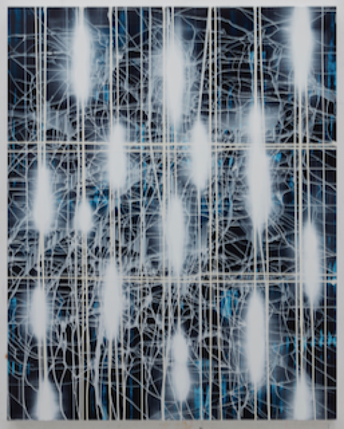 Spacetime, 2019, oil on aluminium, 153 x 122cm